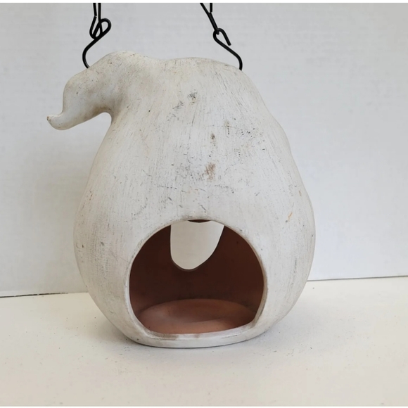 Vtg New Debco Happy Ghost Tea Light Candle Hanging Lantern Terracotta Halloween - Picture 4 of 8